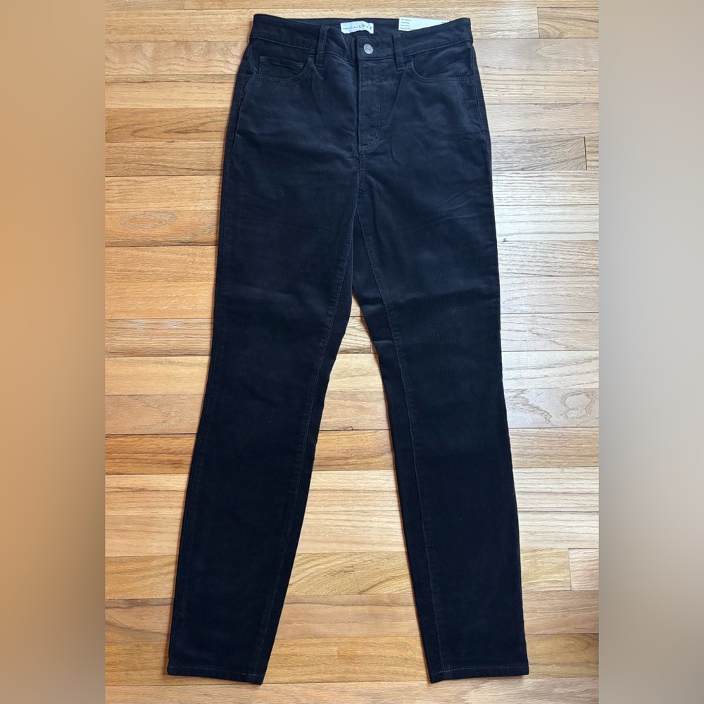LOFT Women’s Pants 26/2 Black Corduroy The Skinny High Rise NWT